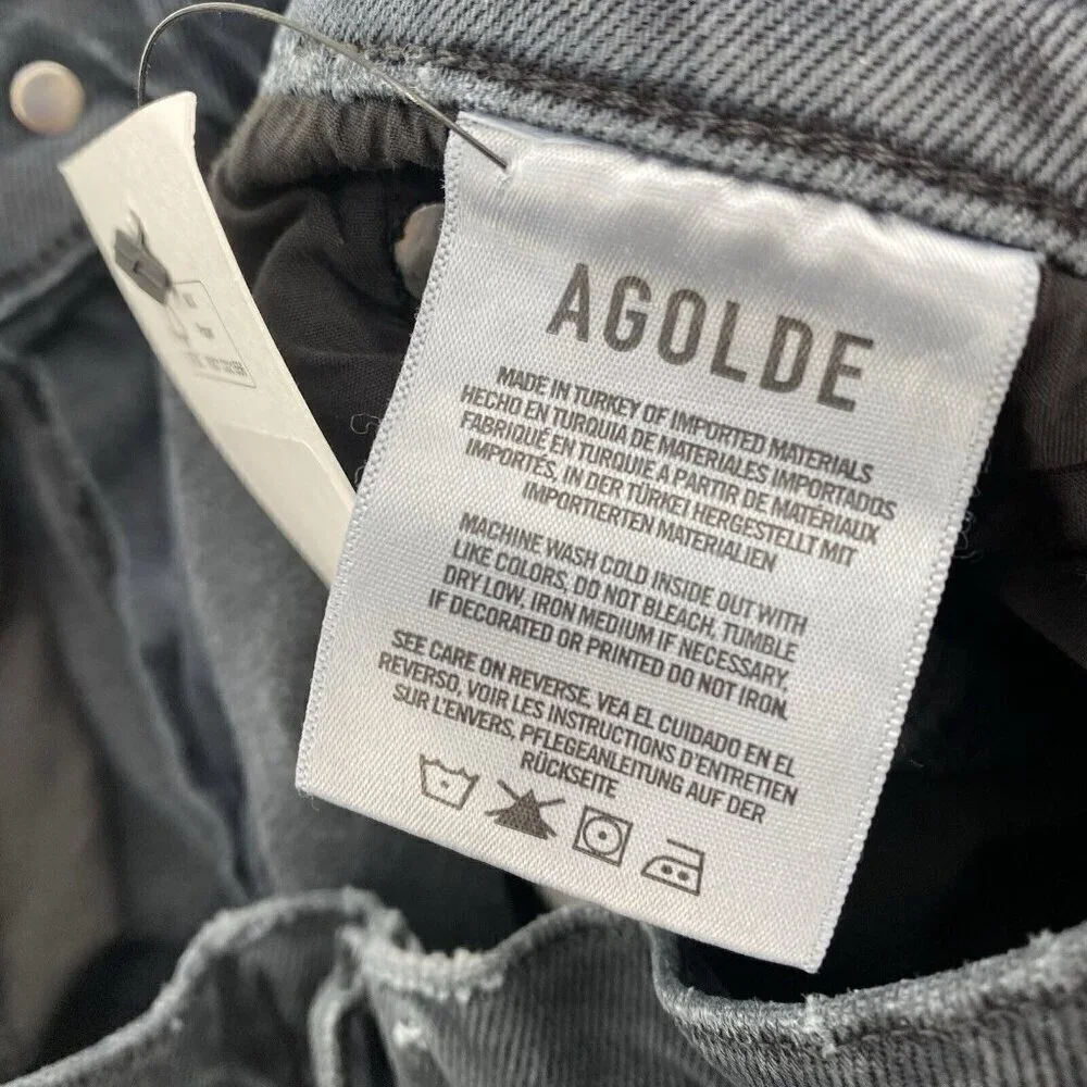 AGOLDE TONI MID RISE STRAIGHT JEANS DISTRESSED A133D-3002 FERAL SIZE 26